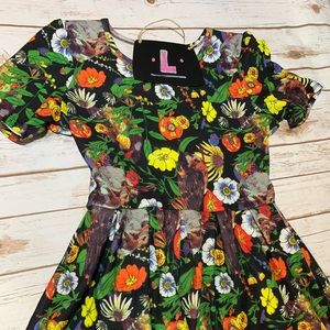 Floral with birds Amelia Dress